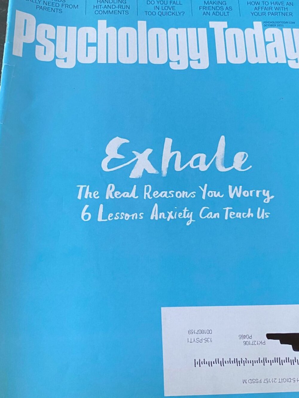 Psychology Today- Exhale- Oct. 2021